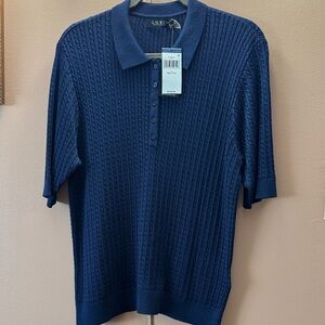 Lauren Ralph Lauren Women’s Textured Blue Polo Shirt